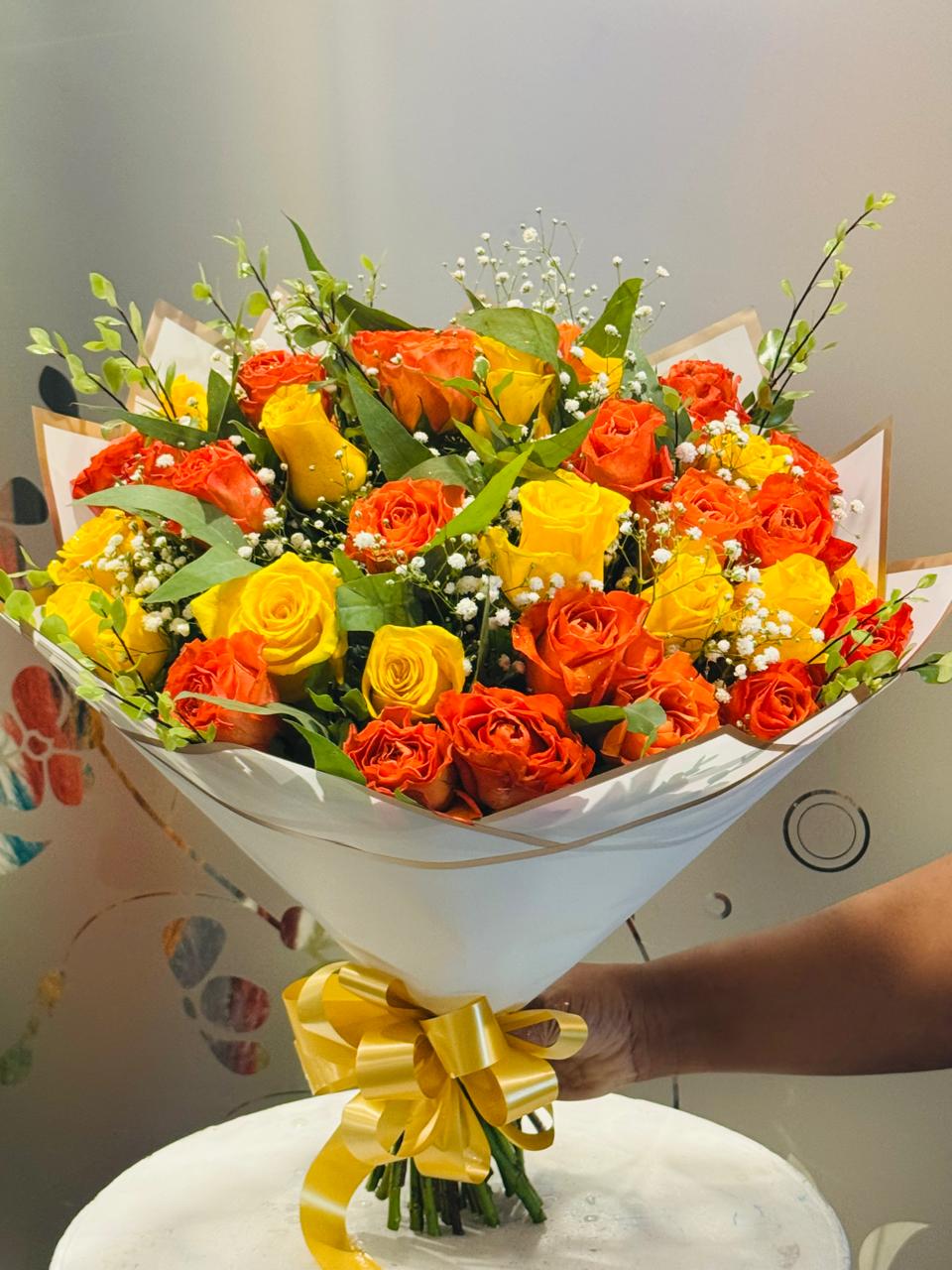 Golden Sunrise Rose Bouquet